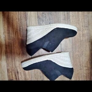 Elegant Black Espadrille Wedge Shoes